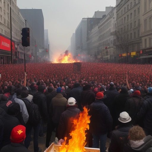 Crowd supporting the arsonist
