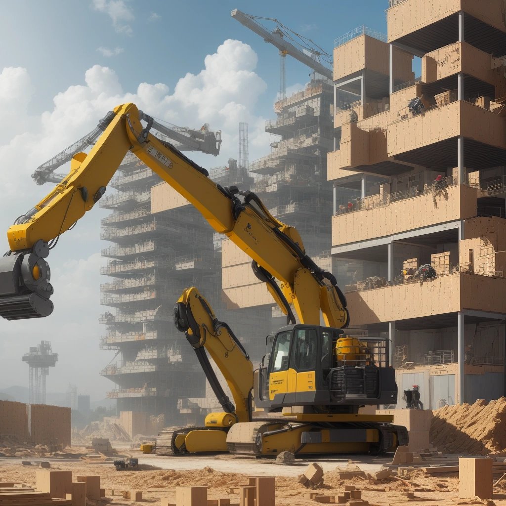 Automatic construction machine in action
