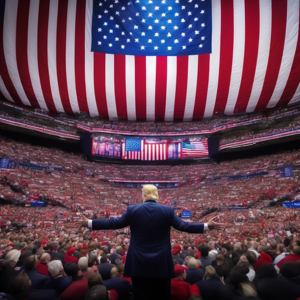 Donald Trump addressing a crowd