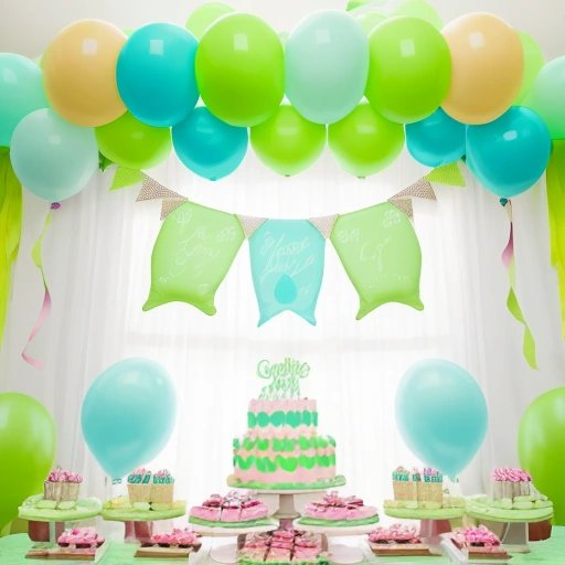 Green-themed gender reveal party