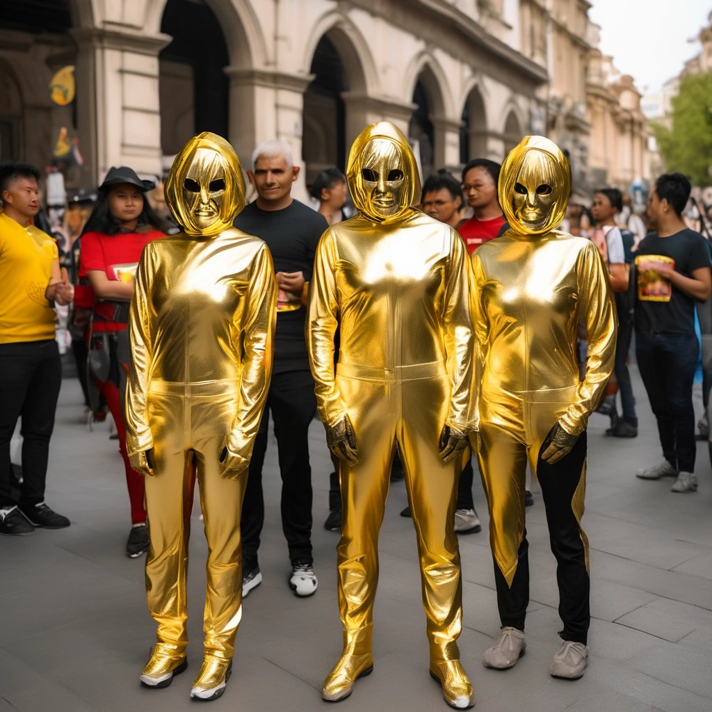 Fans dressed as Goldenface