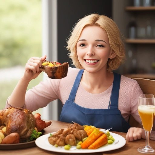 Person enjoying a Sunday roast