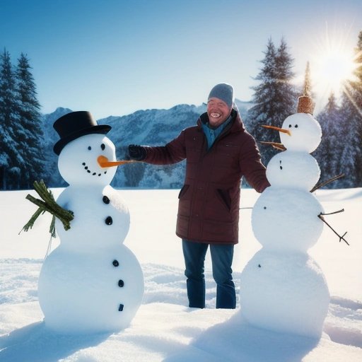 Child making a snowman