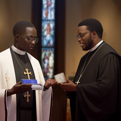 Reverend Hallelujah blessing a wallet