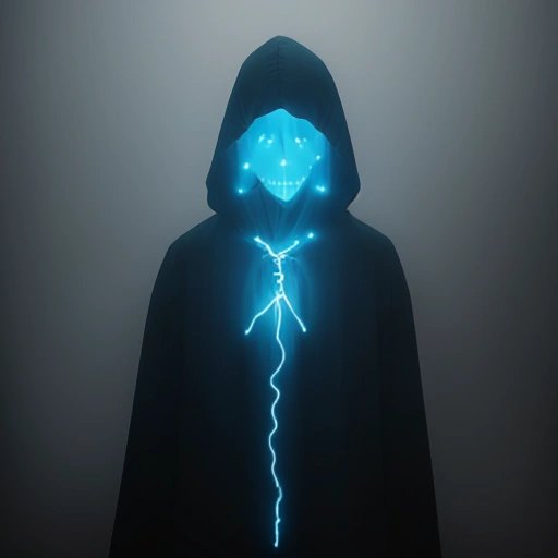 Person in a living fog costume with LED lights