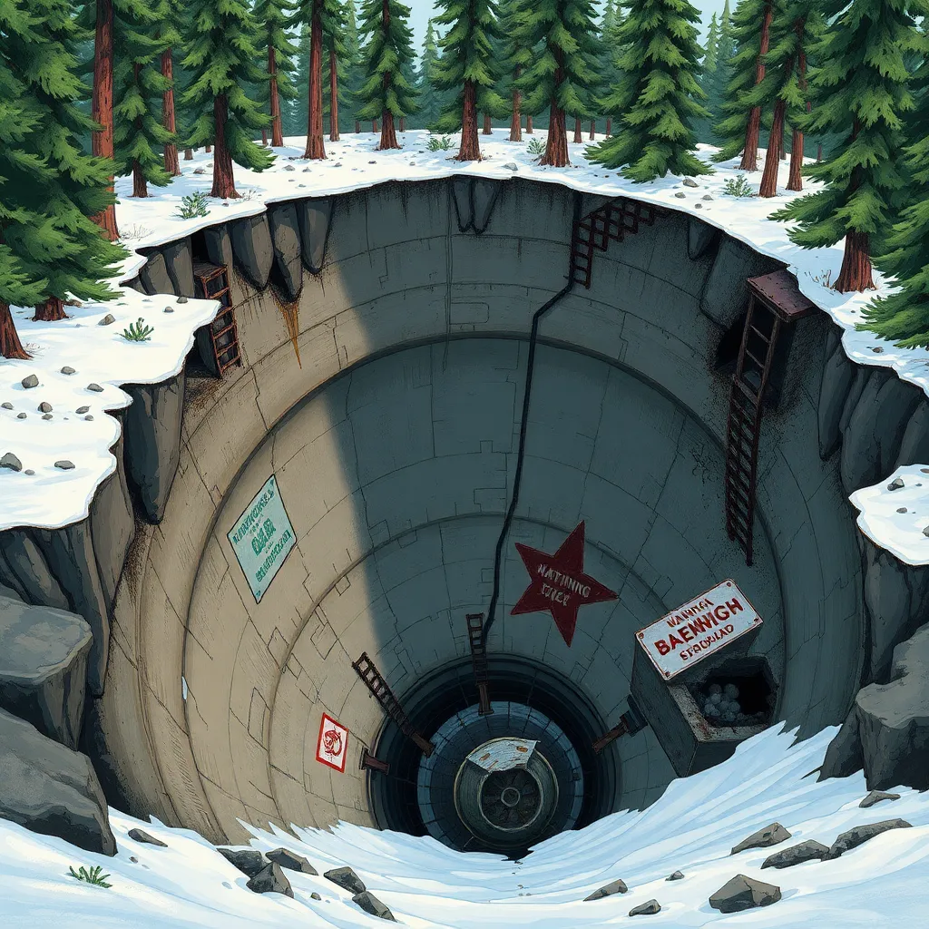 Abandoned Soviet-era silo schematic “forgotten in the forest”