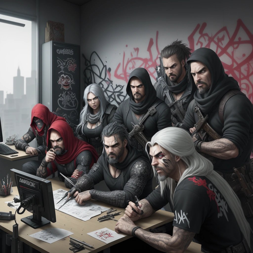 Professional cartoonish assassins
