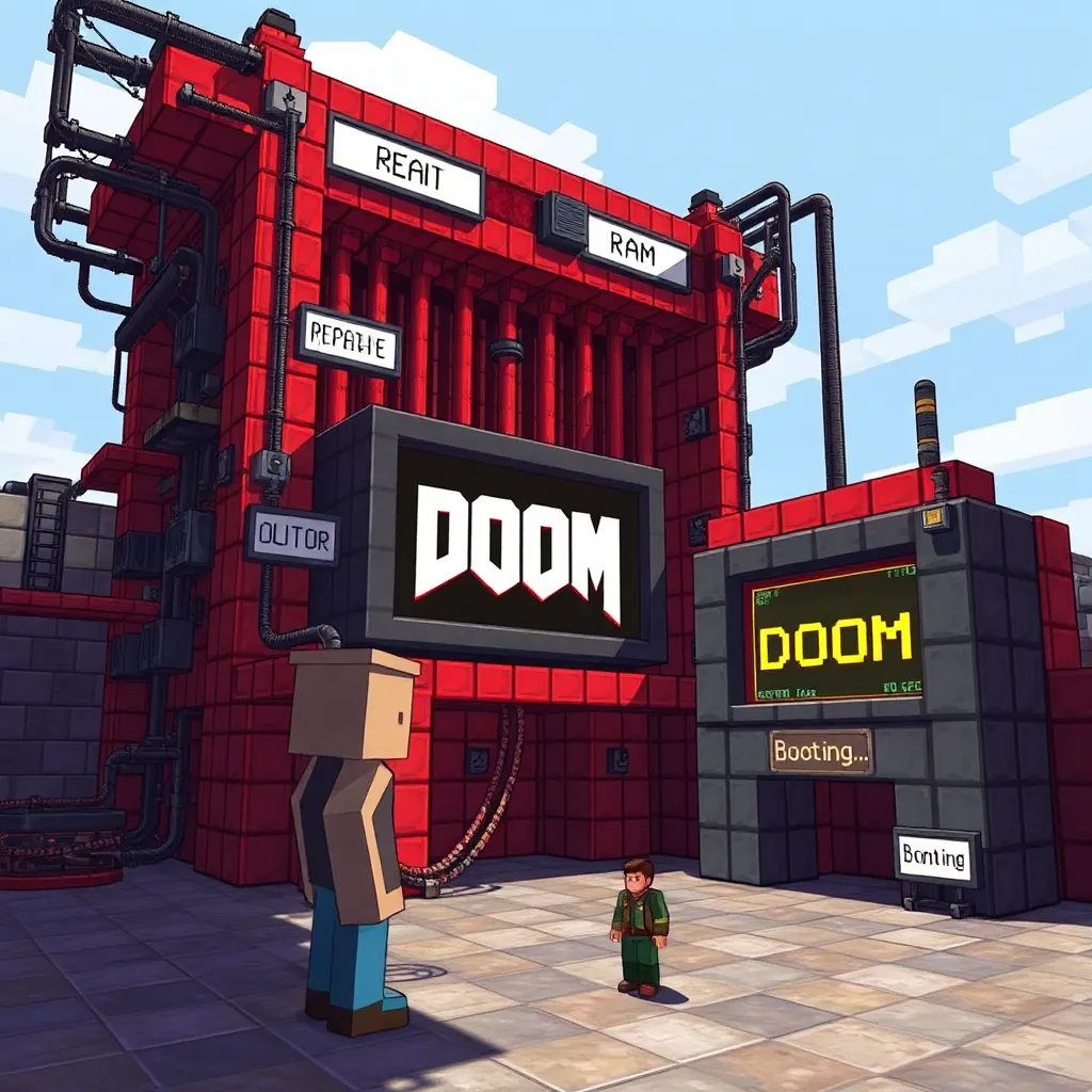 Minecraft Redstone Computer Running DOOM (Inside Minecraft)