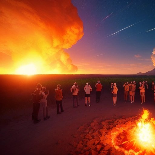 Tourists watching a landmine detonation