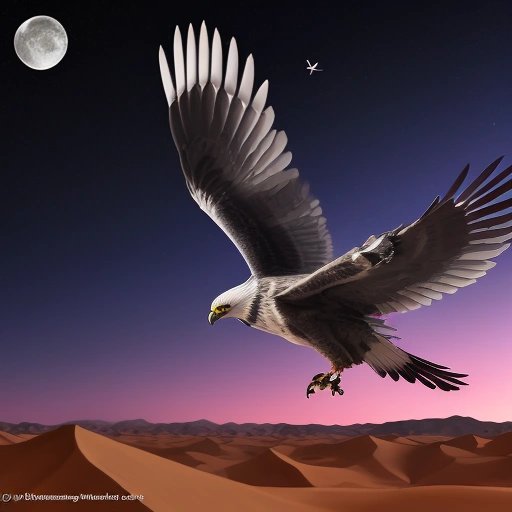 Havoc Hawk in flight under the seventh moon