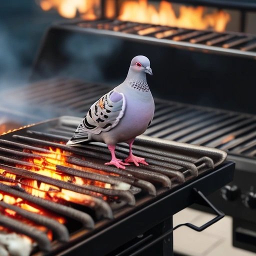 Grilled pigeon on an open flame