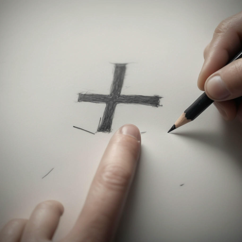 A close-up of a person's hand, holding a pencil, as they involuntarily draw a swastika on a piece of paper, their eyes glazed over, with a look of confusion and horror, as if they are trapped in a nightmare, highly detailed, realistic, and unsettling