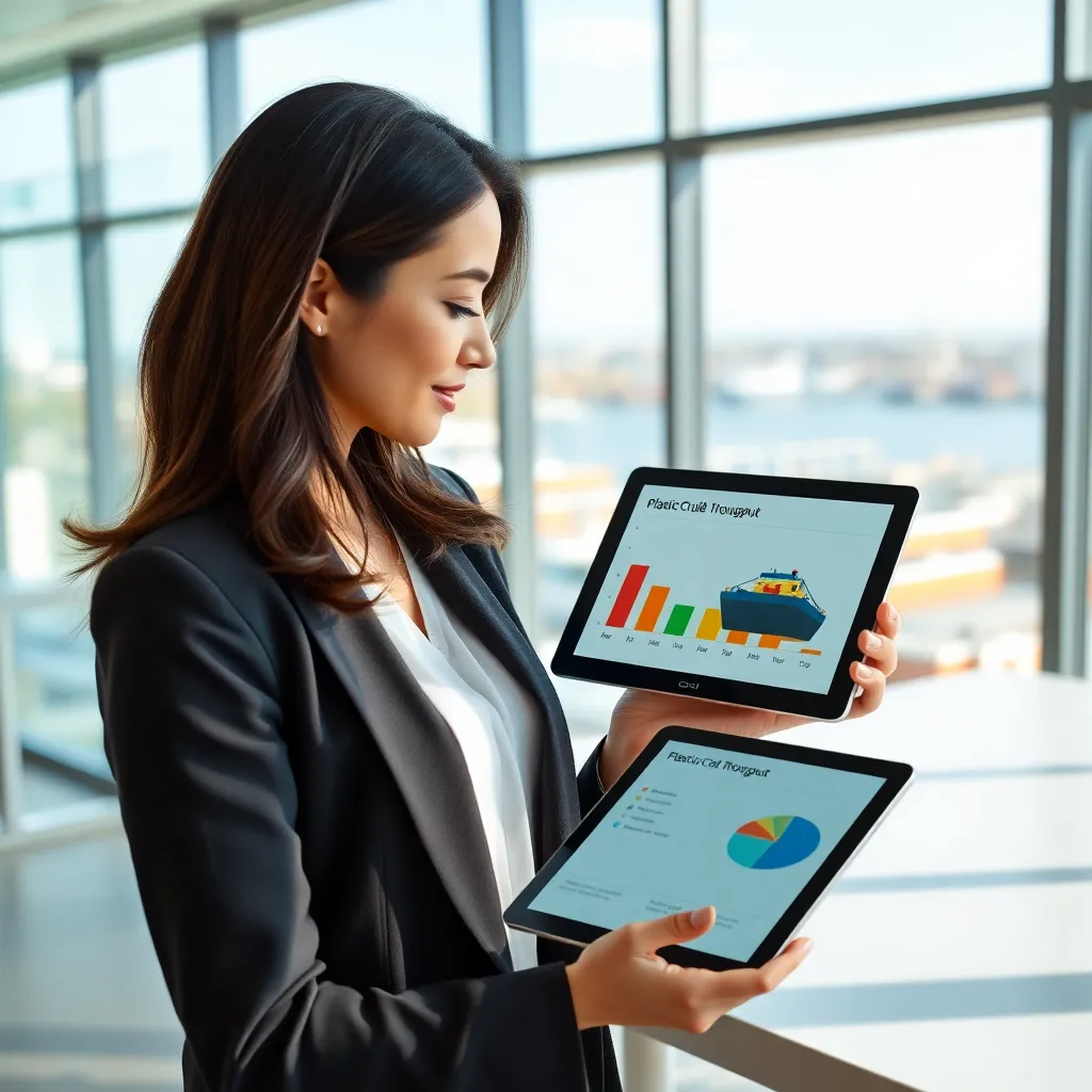 Un analyste du commerce maritime examine l'interface de la « Chaîne d'approvisionnement mondiale »