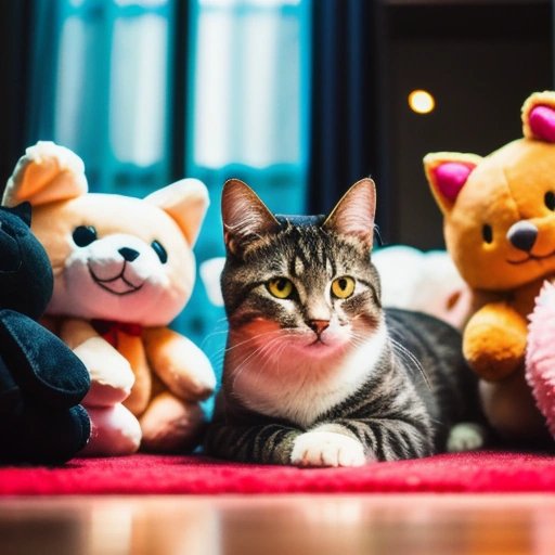Cute cat surrounded by adoring humans