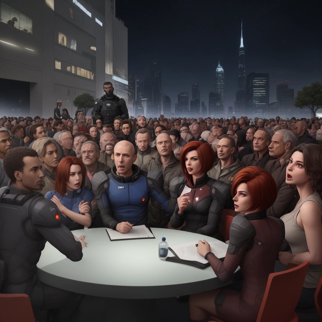 Group of citizens debating Shepard's reversal