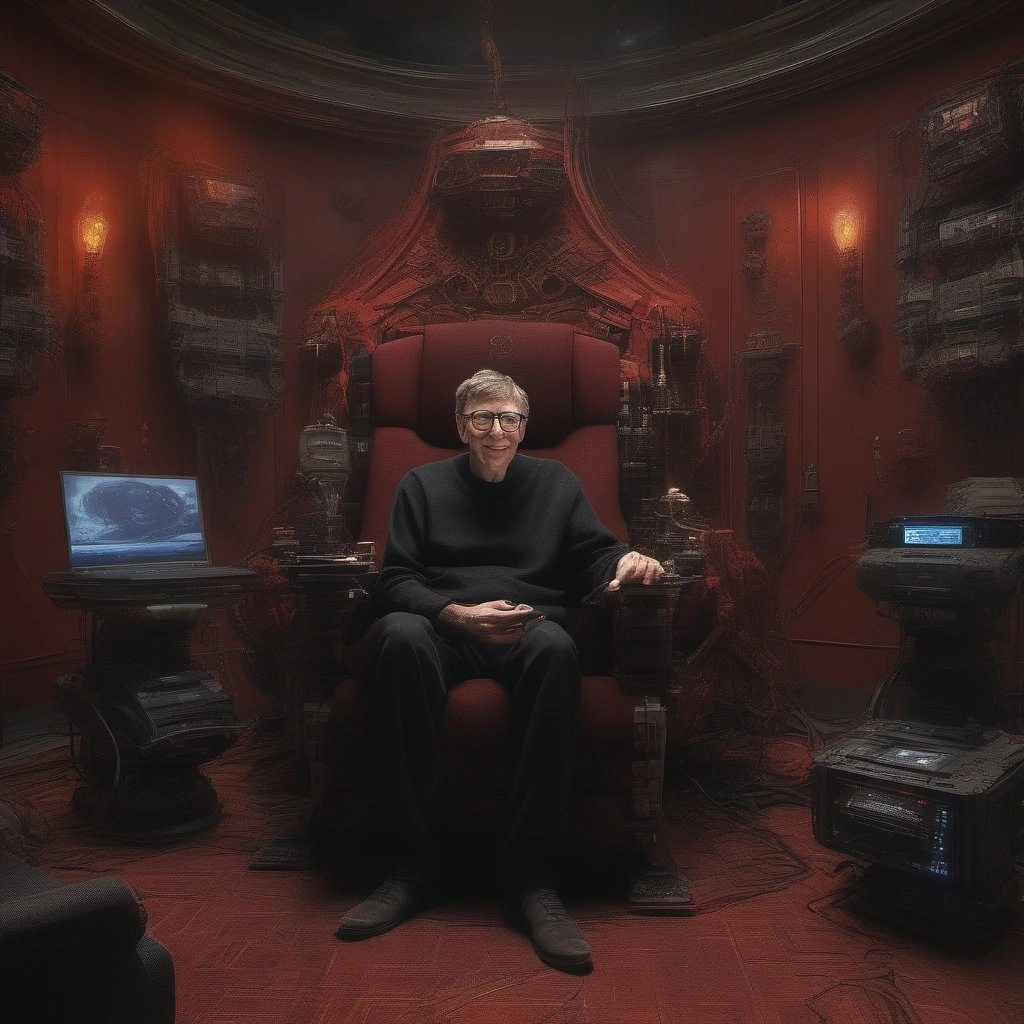 Sith Lord Bill Gates throwing lighting at a stubborn wifi router