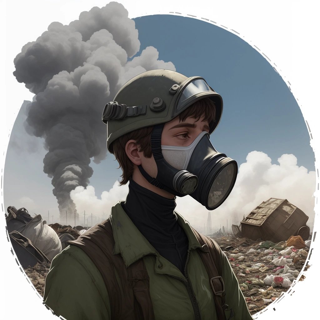 Person from Lorraine region surrounded by pollution