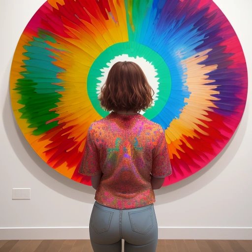 Alyssa Cline appreciating art with restored vision