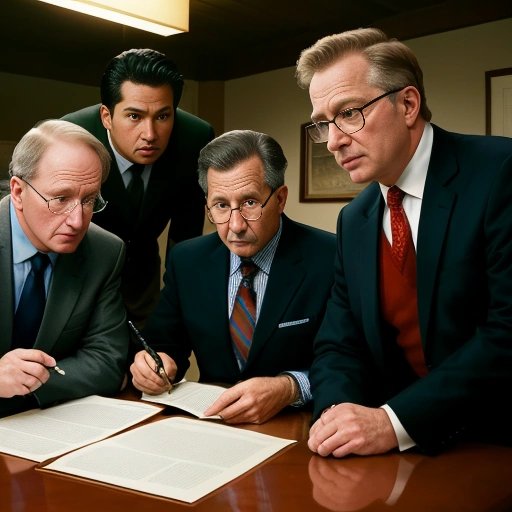 Ed O'Neill and his team deep in thought