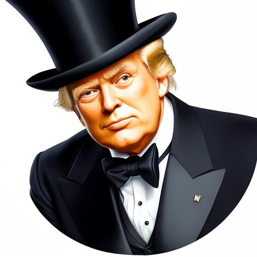 Humorous portrait of Trump