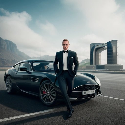 James Bond with eco-friendly MI6 sign