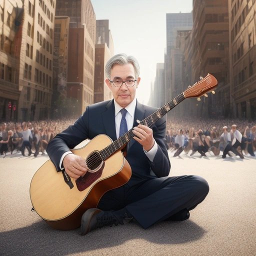 Jerome Powell smashing his guitar
