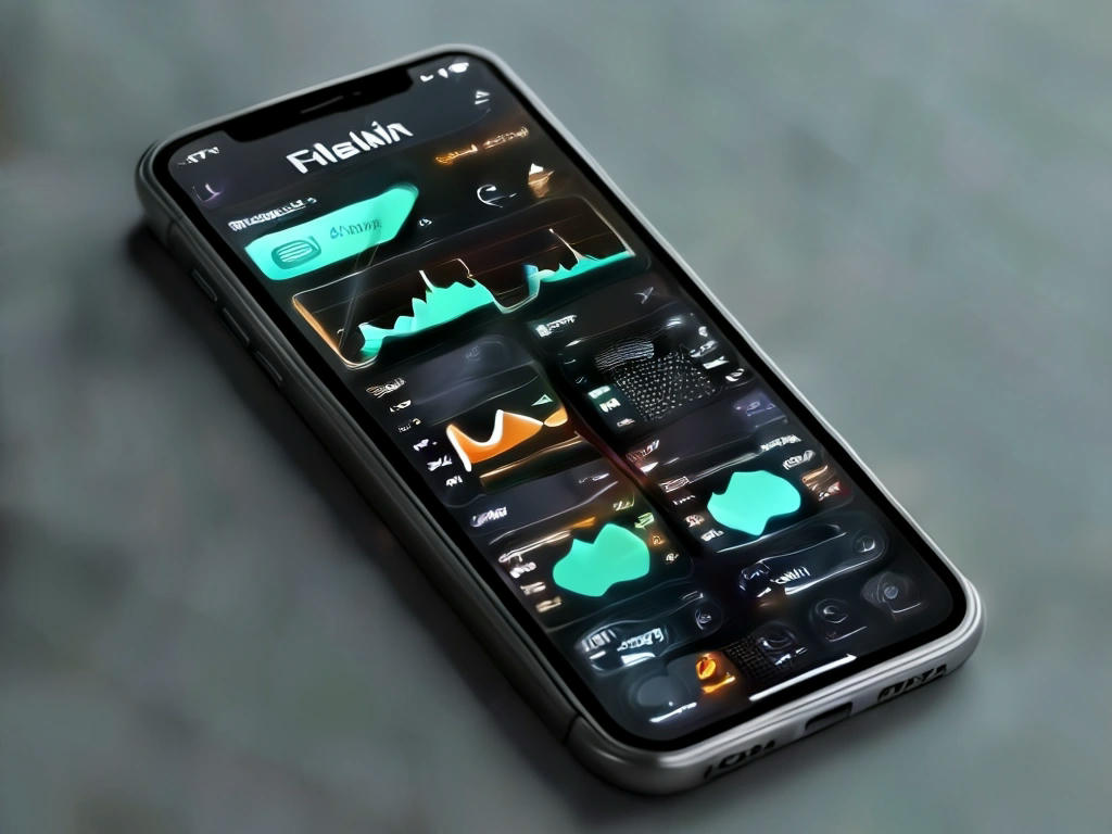 a smartphone displaying the Flatulink app interface, showing real-time data on gas levels, pressure, and composition, with a user-friendly design