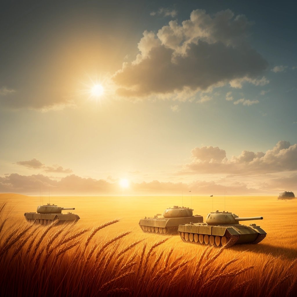 Tanks hidden in fields