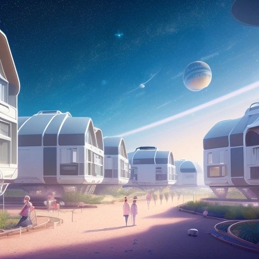 Space home colony illustration