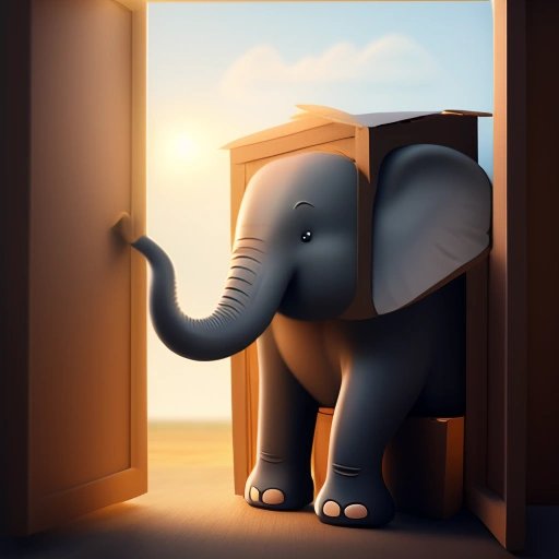 Elephant in a tiny box