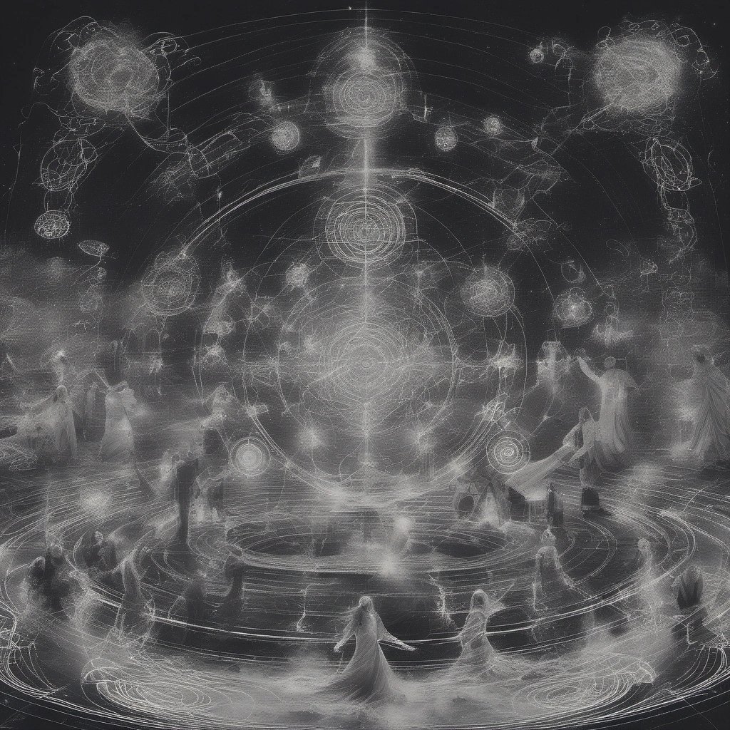 Magnetic sorcerers performing a ritual