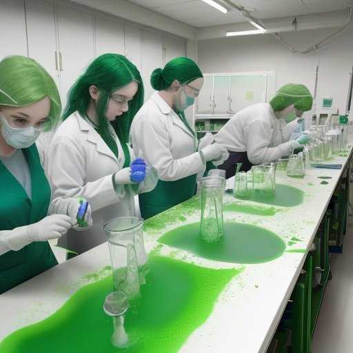 Scientists mixing eco-friendly dye for the Irish Sea
