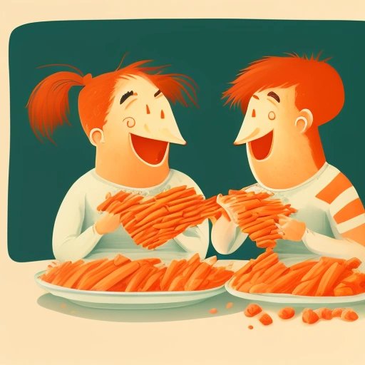 Couple sharing a plate of carrots