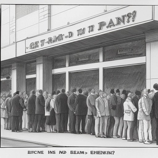 People waiting outside get-rich-quick store