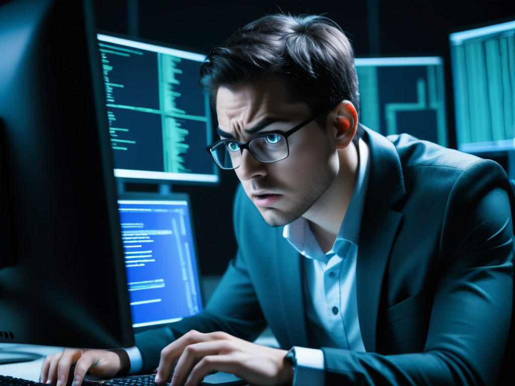 Cybersecurity expert analyzing code