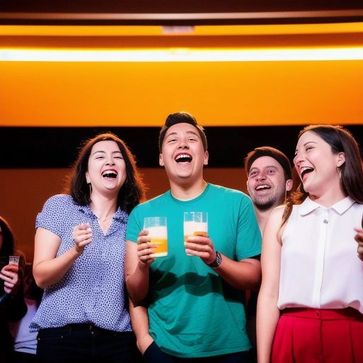 People laughing at a comedy show