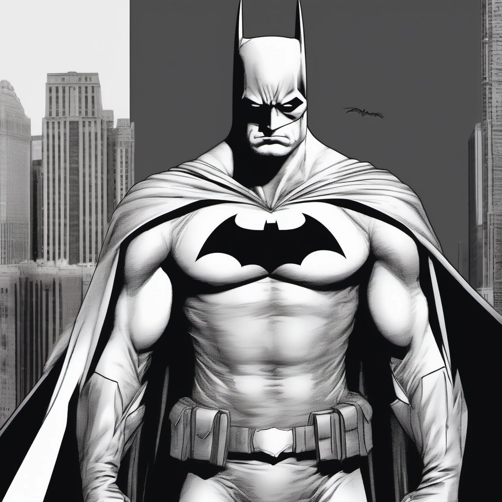 Confident Batman without bat ears