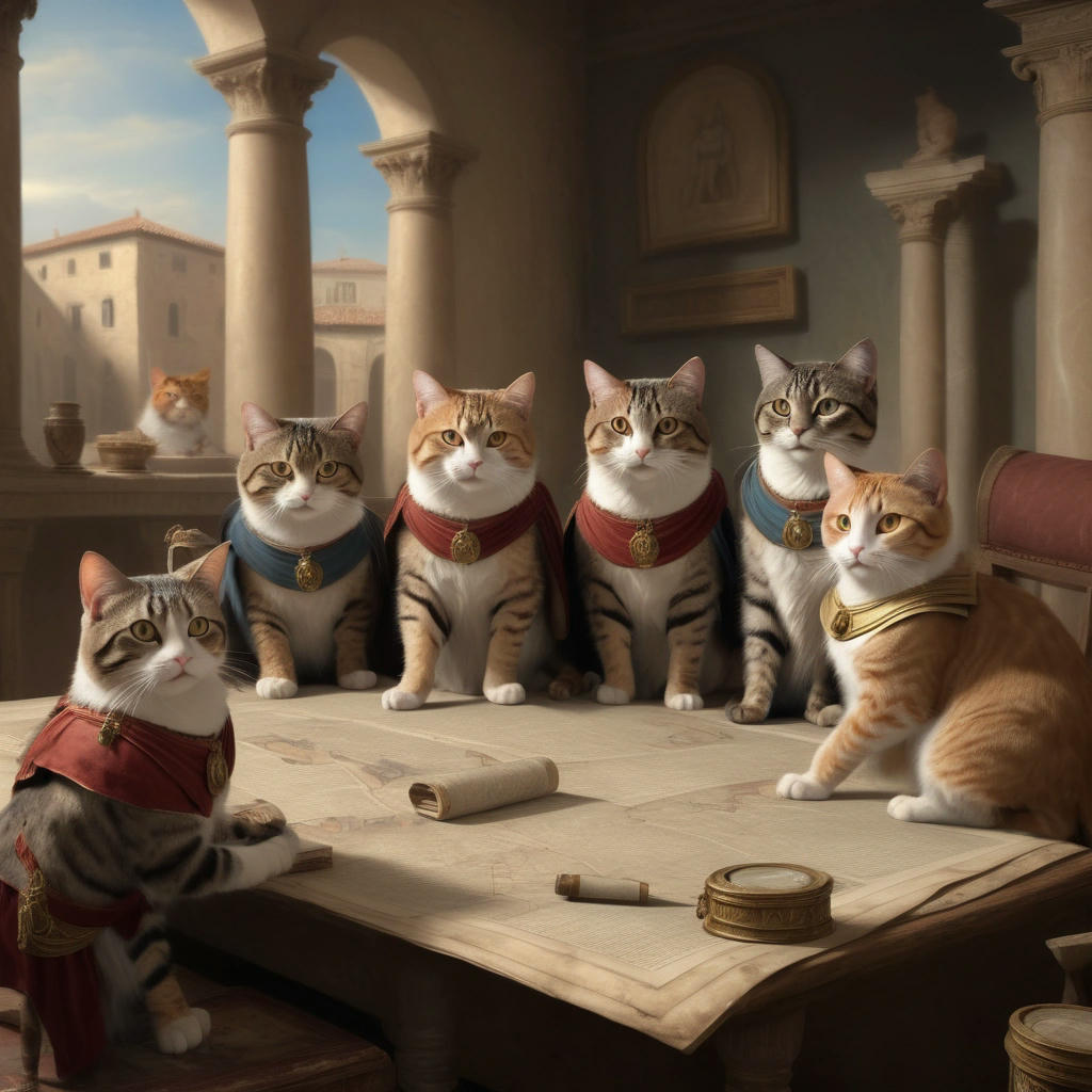 A painting depicting the cat-led conspiracy