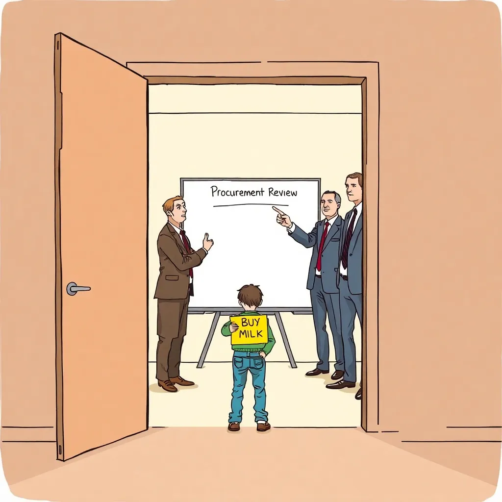 The intern with the “Buy milk” sticky note