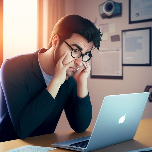 Frustrated reader with broken computer screen