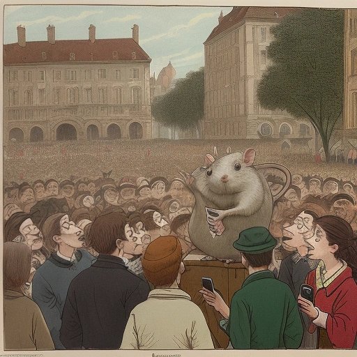 Crowd capturing the rat's ritual