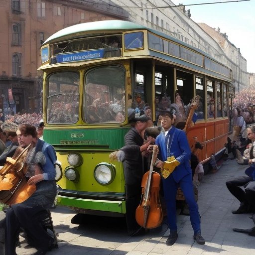 Trolleybus garage music and dance performance