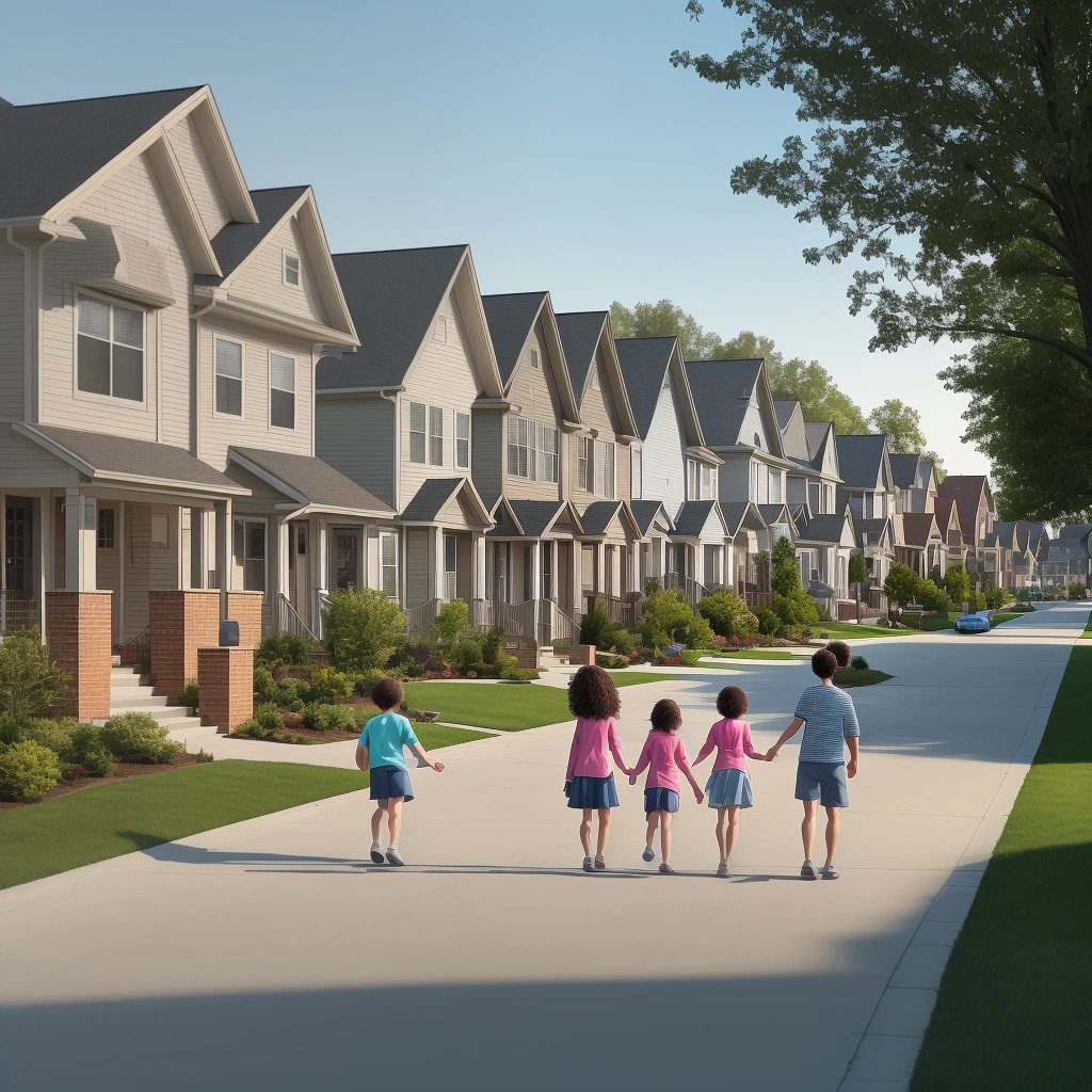 Suburban neighborhood during an uneventful day