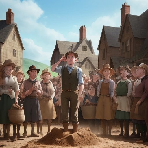 Townsfolk watching Max dig the hole