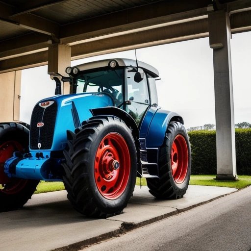 Close-up of Bugatti Farm Tractor's sleek design