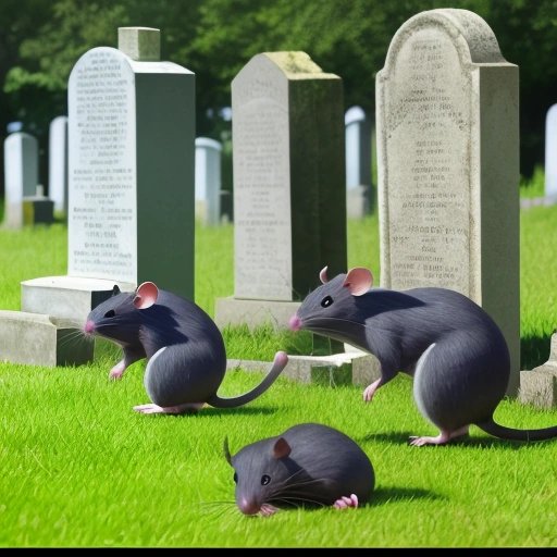 Rats performing a comedy skit in the cemetery