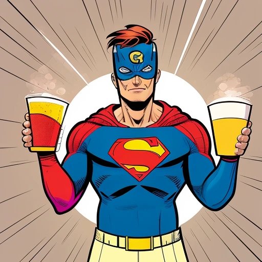 Tom as superhero Cup Slammer