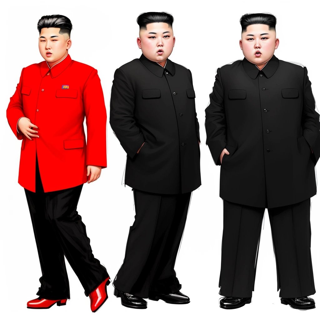 Fashion Sketches of Kim Jong-un's K-pop Outfits