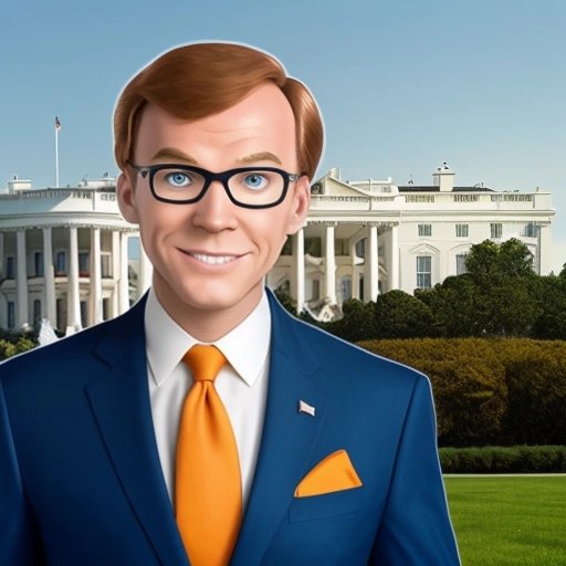 Scooby-Doo in a suit and tie at the White House