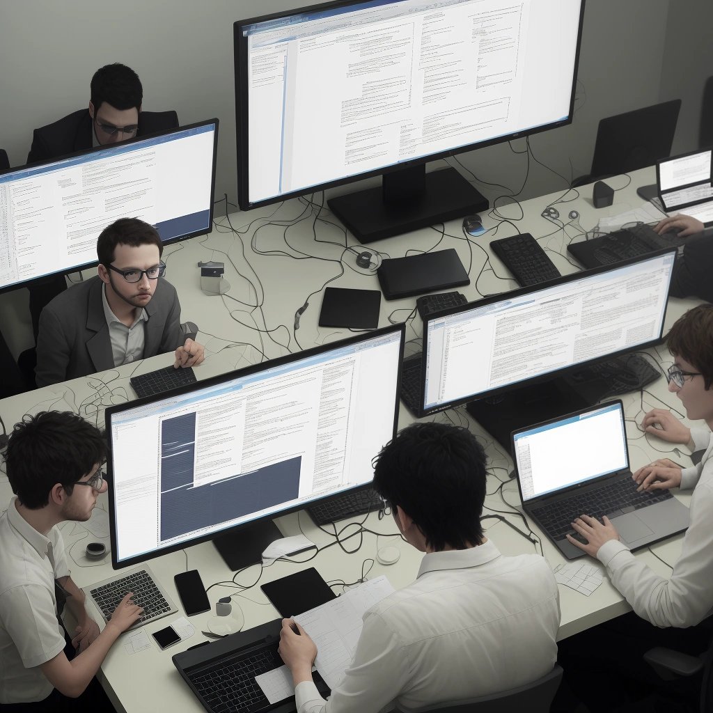 Software engineers deciphering HTTP error code